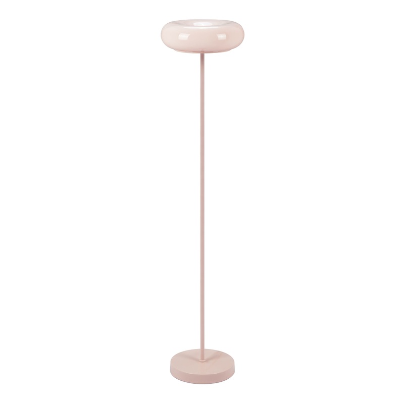 Sophia Blush Metal and Glass Donut Retro Floor Lamp