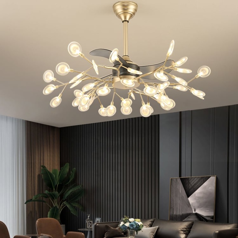 37″ Firefly Ceiling Fans with 42-Lights 6-Speed Reversible with Remote Control Decor