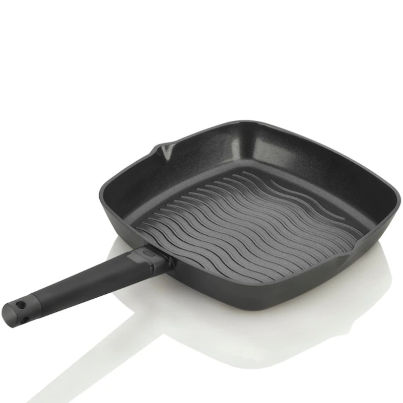 ZAVOR  Noir 12-in Ceramic Grill Pan  Premium Cast Aluminum with Titanium