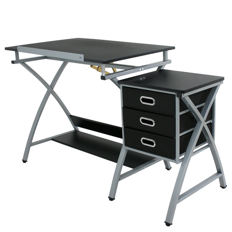 ZenStyle Drafting Table Art & Craft Drawing Desk Folding Adjustable with Stool