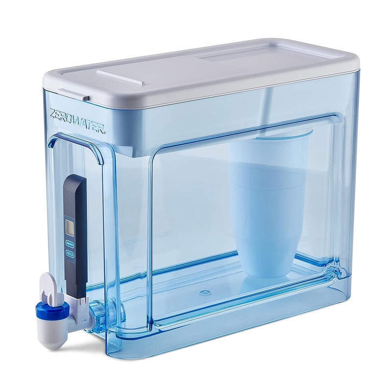 ZeroWater 32-Cup Ready-Read 5-Stage Water Filter Dispenser with Instant Read Out  0 TDS IAPMO Certified to Reduce Lead, Chromium, and PFOA/PFOS