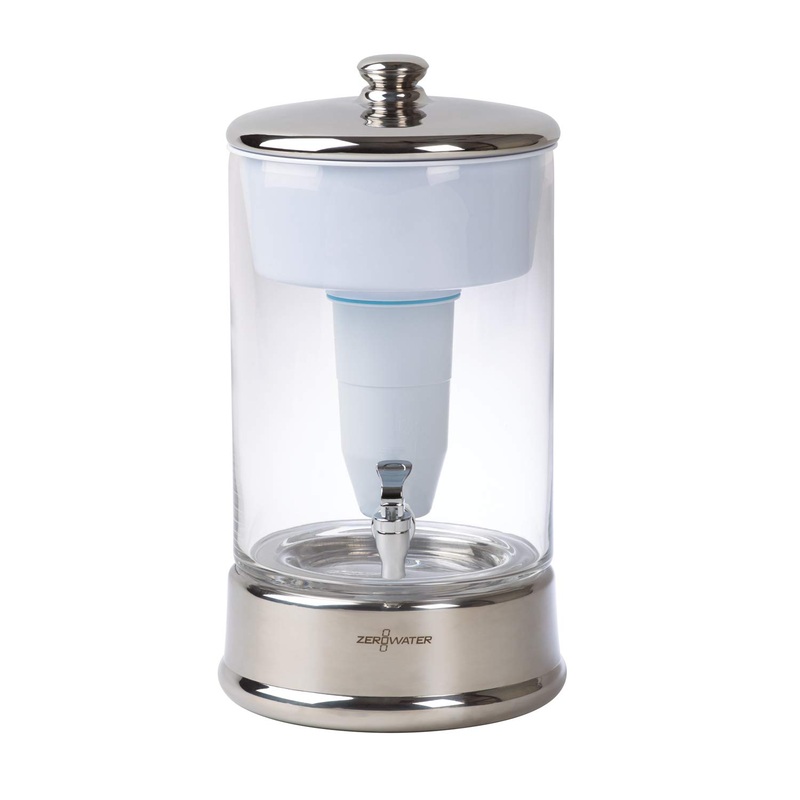 ZeroWater 40 Cup Glass 5-Stage Water Filter Dispenser 0 TDS for Improved Tap Water Taste  IAPMO Certified to Reduce Lead, Chromium, and PFOA/PFOS