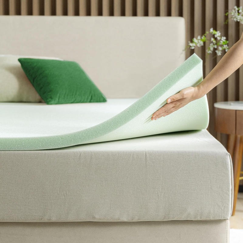 ZINUS 2 Inch Green Tea Memory Foam Mattress Topper, Smaller, More Convenient WonderBox Packaging, Pressure-Relieving Layers, CertiPUR-US Certified, Full