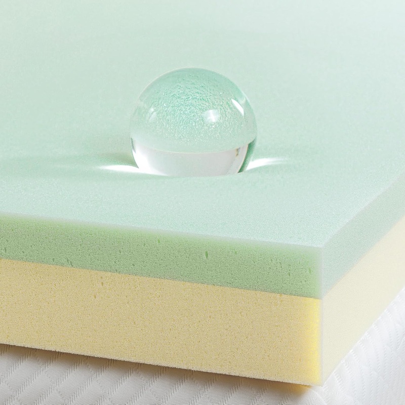 ZINUS 4 Inch Green Tea Memory Foam Mattress Topper, Pressure-Relieving Layers, CertiPUR-US Certified, Twin