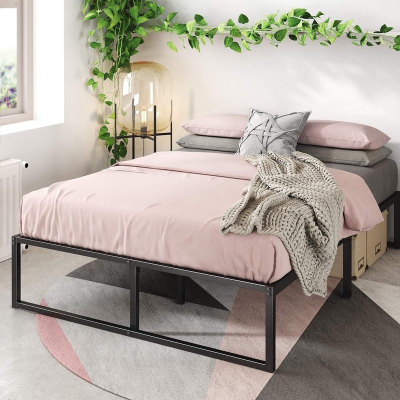 ZINUS Lorelai 14 Inch Metal Platform Bed Frame, Mattress Foundation with Steel Slat Support, No Box Spring Needed, Easy Assembly, Full, Black