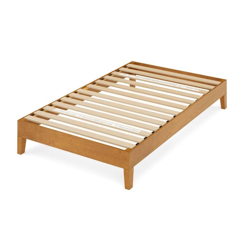 Zinus SPI-APDW-12T Brown Deluxe Wood Frame 12 in. Twin Platform Bed with Easy Assembly