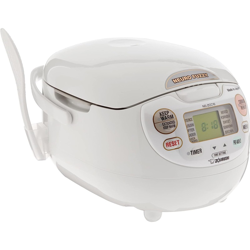 Zojirushi NS-ZCC10 Neuro Fuzzy Rice Cooker, 5.5-Cup, White