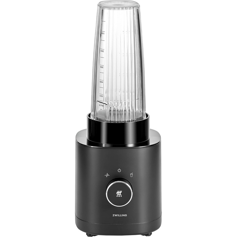 ZWILLING Enfinigy Personal Blender, Piranha Teeth Cross Blade for Ultimate Blending, Smoothies, Shakes and More, 20 fl oz Breakproof Travel Cup with Lid, BPA Free, Black