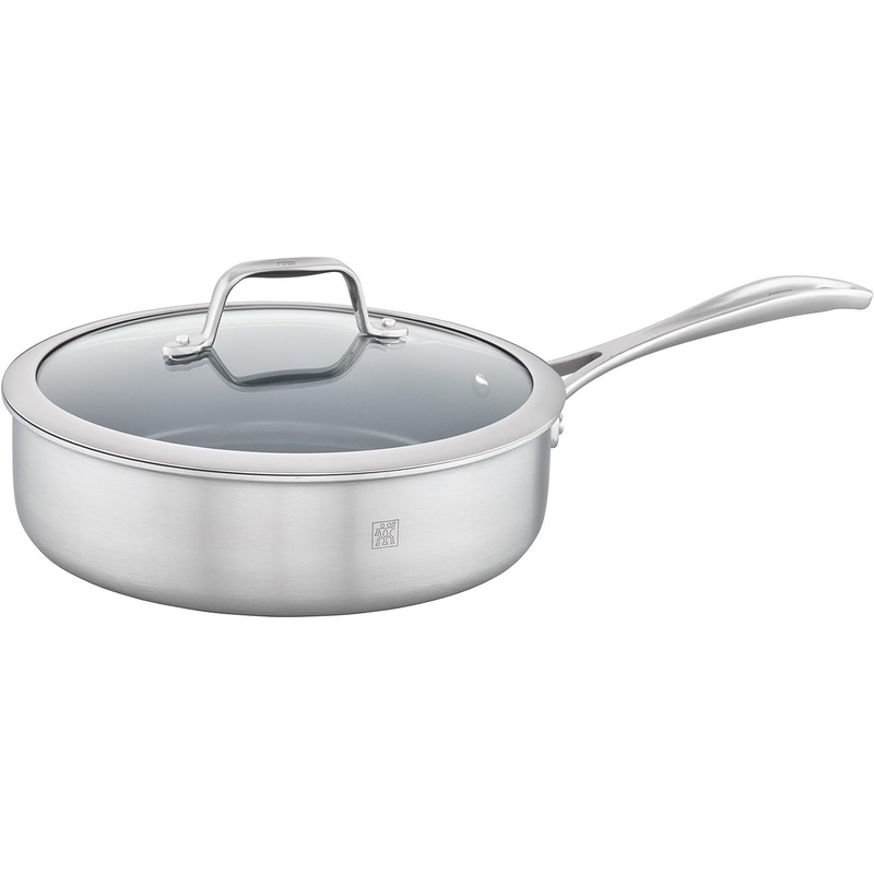 ZWILLING Spirit Ceramic Nonstick Saute Pan, 3-qt, 2-inch, Stainless Steel