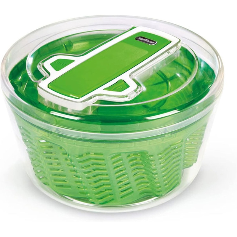 Zyliss Swift Dry Salad Spinner Large  Plastic Lettuce Colander and Spinner  Vegetable and Fruit Washer and Dryer  Dishwasher Safe Produce Tosser and Salad Spinner  Green, Large