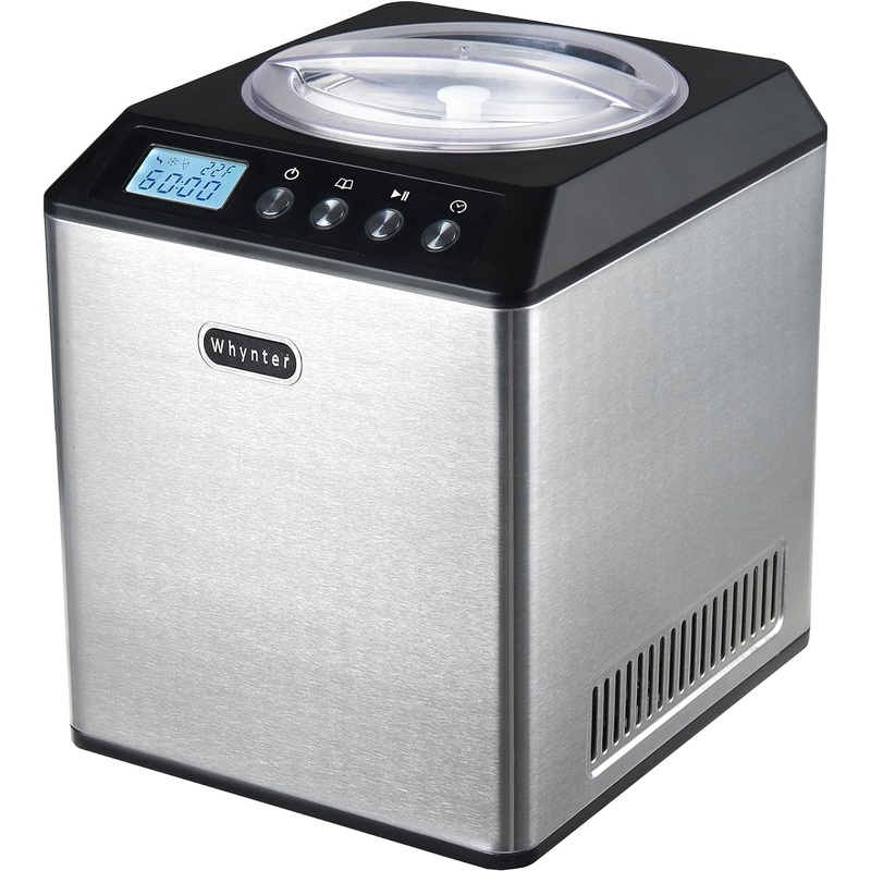 Whynter ICM-201SB Upright Automatic Ice Cream Maker with Built-in Compressor, no pre-freezing, LCD Digital Display, 2.1 Quart Capacity, Black