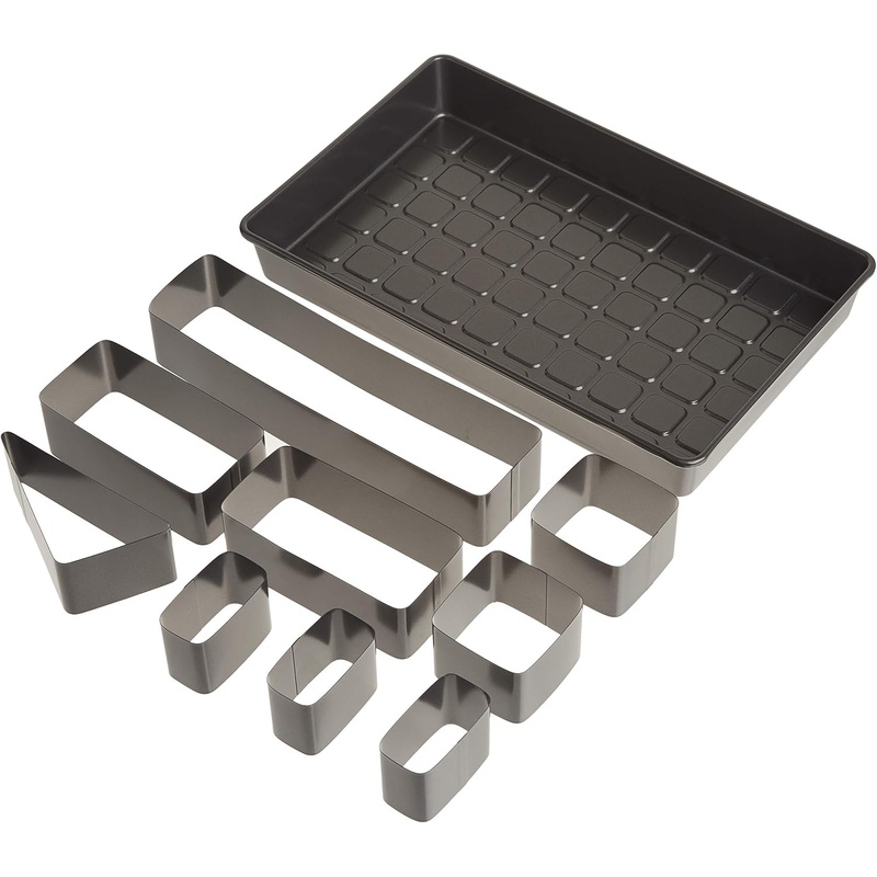 Wilton Letters and Numbers Adjustable Non-Stick Cake Pan Set, 10-Piece Set, Steel