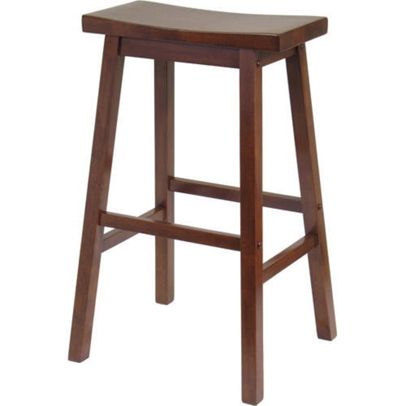 Winsome Wood Satori Saddle Seat Bar Stool, 29, Walnut
