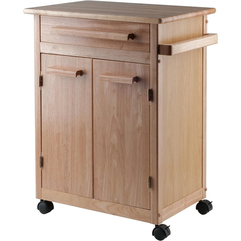Winsome Wood Single Drawer Kitchen Cabinet Storage Cart, Natural