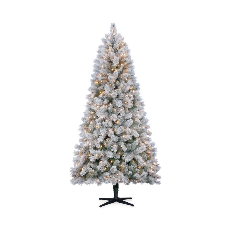 Winter Wonder Lane 7 Lake Tahoe Flocked Pre-Lit Artificial Christmas Tree with Clear Lights