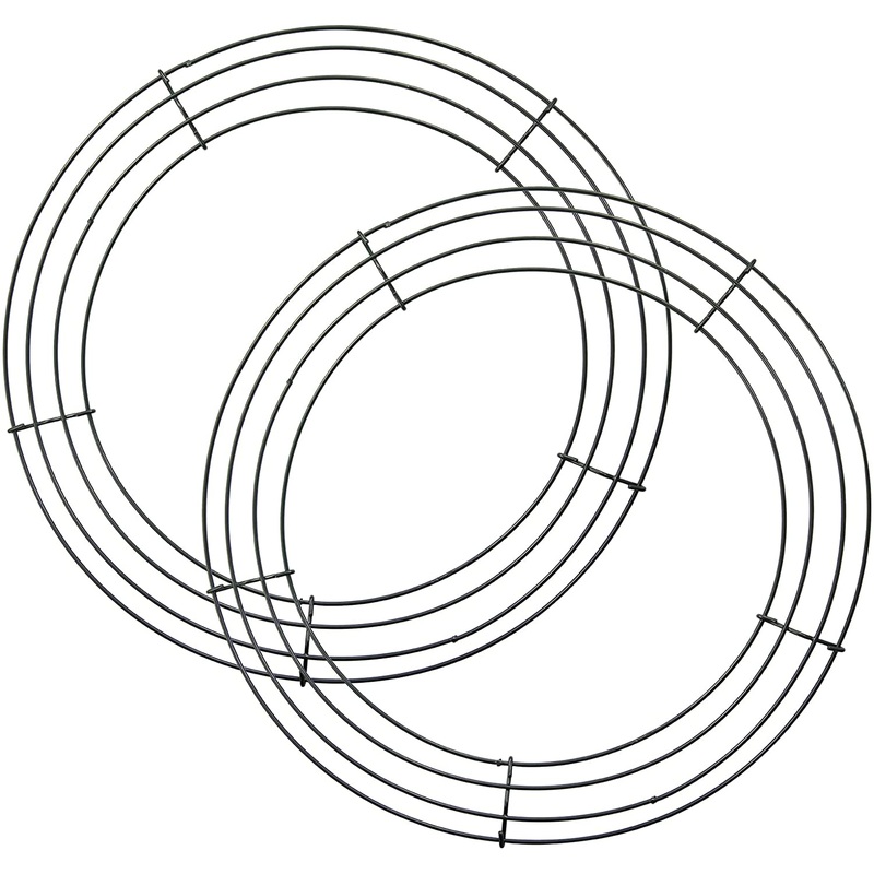 Wire Wreath Frame Metal Round Wreath for Christmas New Year (Pack of 2, 14 inch)