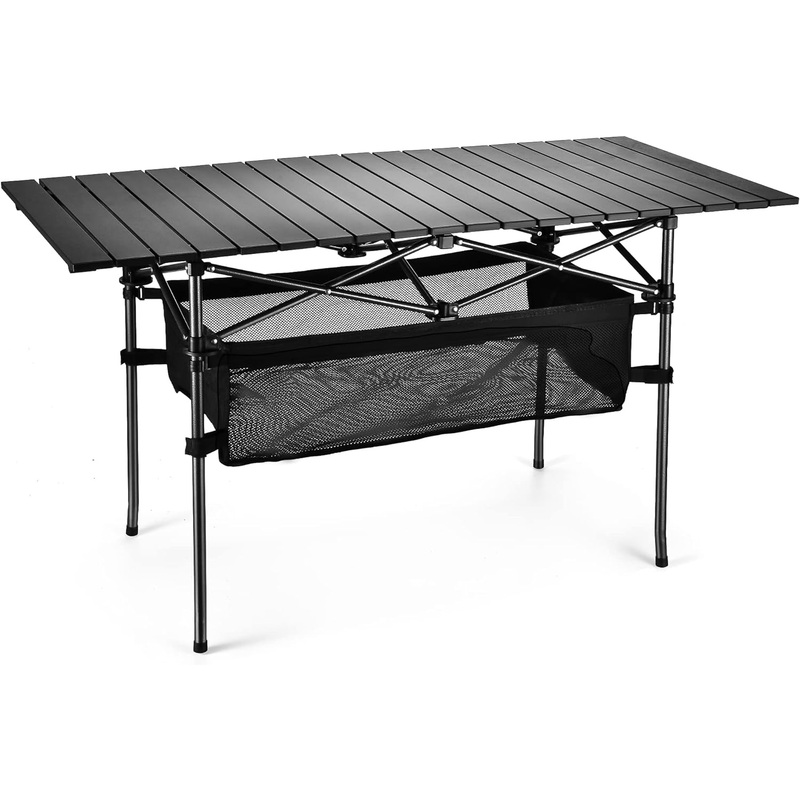 WUROMISE Sanny Outdoor Folding Portable Picnic Camping Table, Aluminum Roll-up Table with Easy Carrying Bag for Indoor,Outdoor,Camping, Beach,Backyard, BBQ, Party, Patio, Picnic