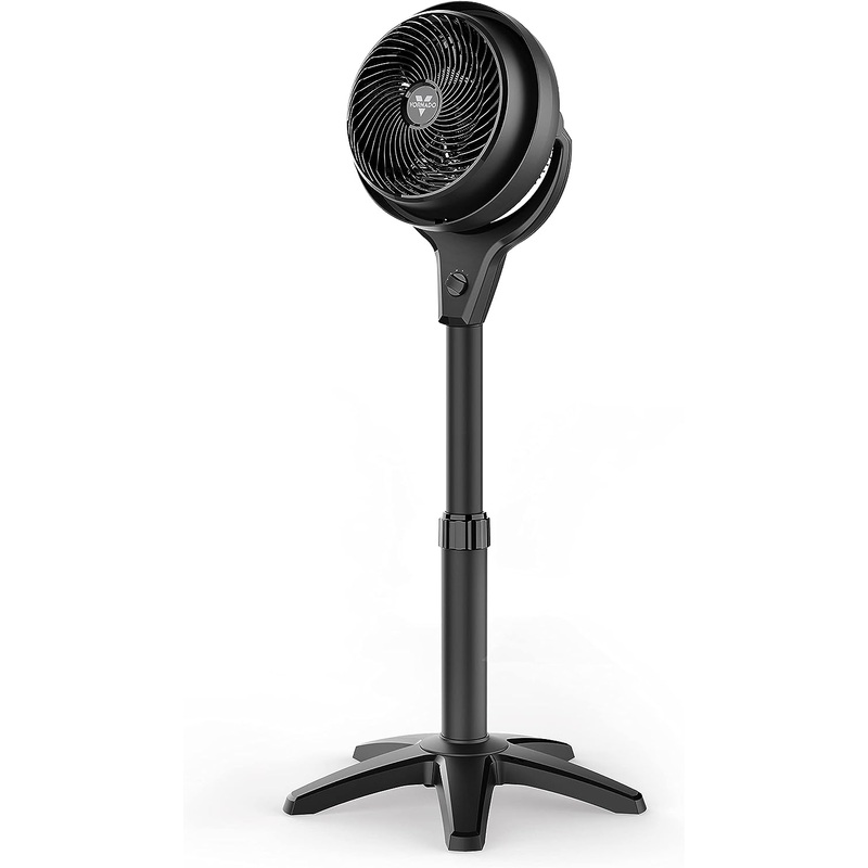 Vornado 602 Whole Room Air Circulator Pedestal Fan with 3 Speeds, Adjustable Height, Personal, Black