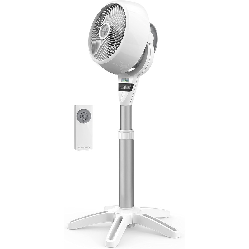 Vornado 6803DC Energy Smart Medium Pedestal Air Circulator Fan with Variable Speed Control, Ice White, CR1-0259-43