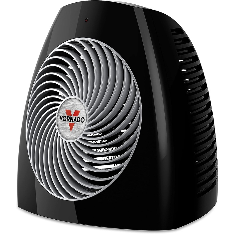 Vornado MVH Space 3 Heat Settings, Adjustable Thermostat, Tip-Over Protection, Auto Safety Shut-Off System, Electric Heater for Indoor Use, Whole Room, Black