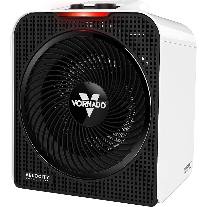 Vornado Velocity 3 Space Heater with 3 Heat Settings, Adjustable Thermostat, and Advanced Safety Features, White, Small
