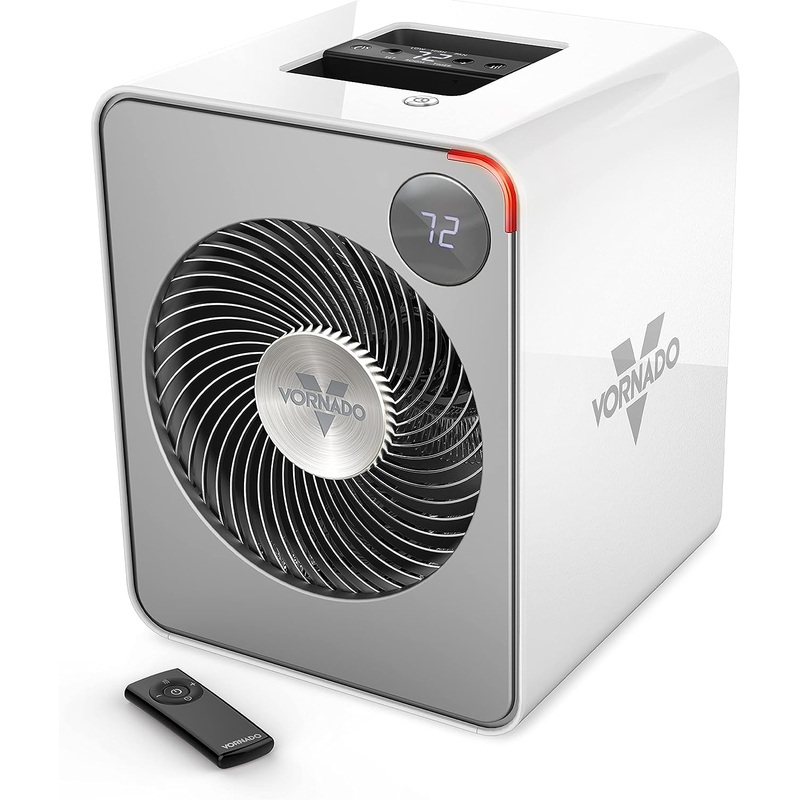 Vornado VMH500 Whole Room Metal Heater with Auto Climate, 2 Heat Settings, Adjustable Thermostat, 1-12 Hour Timer, and Remote, Ice White