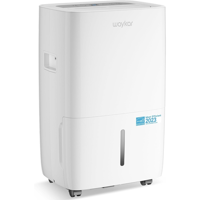Waykar 80 Pints Energy Star Dehumidifier for Spaces up to 5,000 Sq. Ft at Home, in Basements and Large Rooms with Drain Hose and 1.14 Gallons Water Tank (JD025CE-80)
