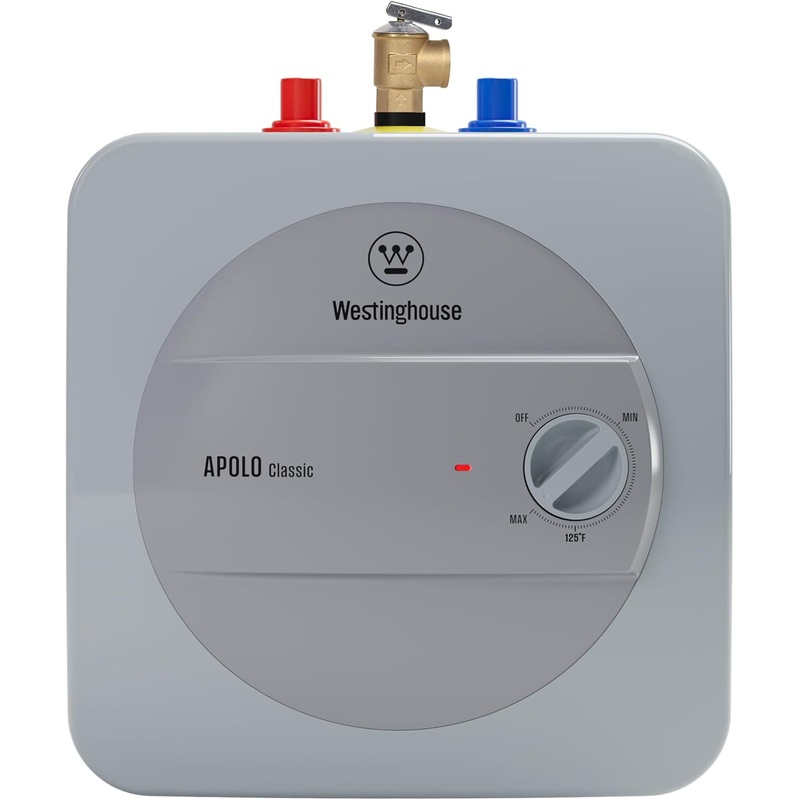 Westinghouse Electric Mini Tank Water Heater, 1.3 Gallon Point of Use Instant Hot Water Heater 120V 1440W, Small Hot Water Heater, Under Sink, Wall or Floor Mounted, Easy to Install