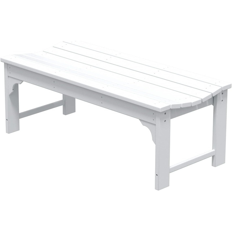 WestinTrends Malibu 48 Outdoor Bench, All Weather Resistant Poly Lumber Backless Patio Garden Bench, Adirondack Curved Bench Seat for Comfort, Navy Blue