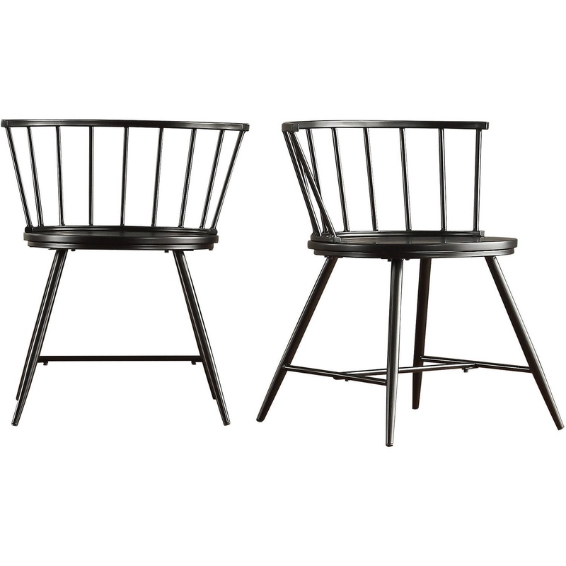 Weston Home Chelsea Dining Chair, Set of 2, Black, 28 H x 21.5 W x 20 L