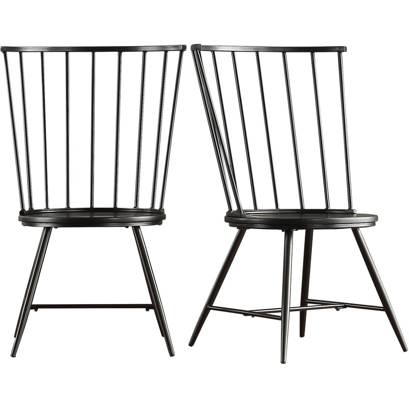 Weston Home Chelsea Dining Chair, Set of 2, Black, 39 H x 21.5 W x 22.5 L