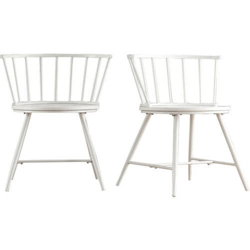Weston Home Chelsea Dining Chair, Set of 2, White, 28 H x 21.5 W x 20 L