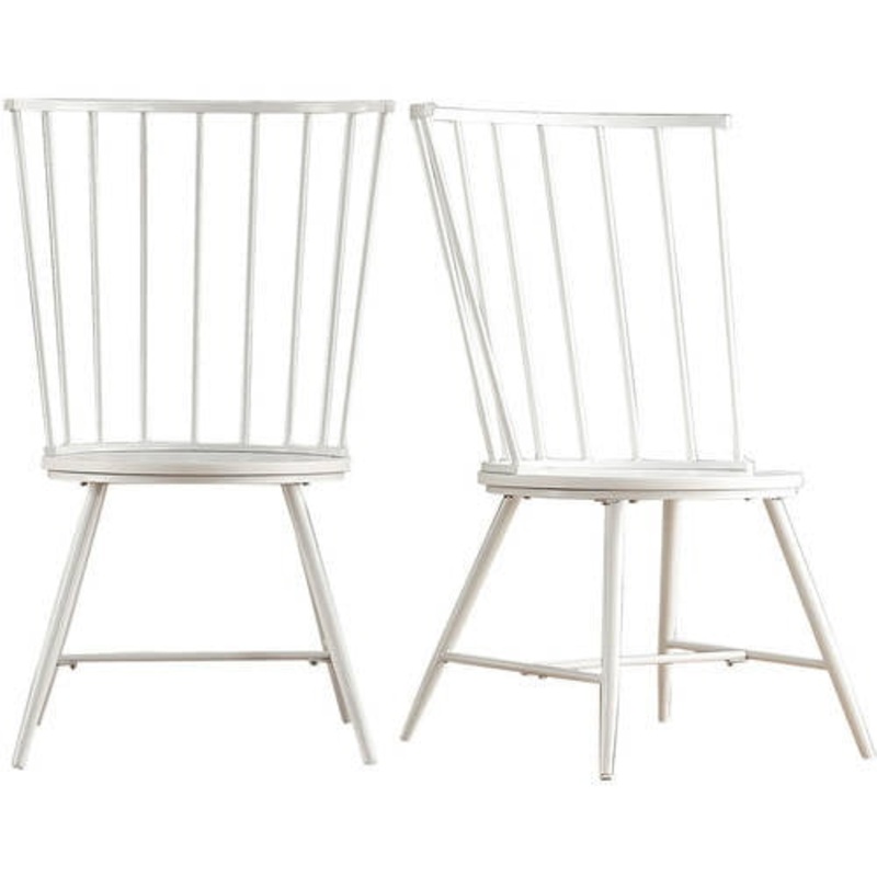Weston Home Chelsea Dining Chair, Set of 2, White, 39 H x 21.5 W x 22.5 L