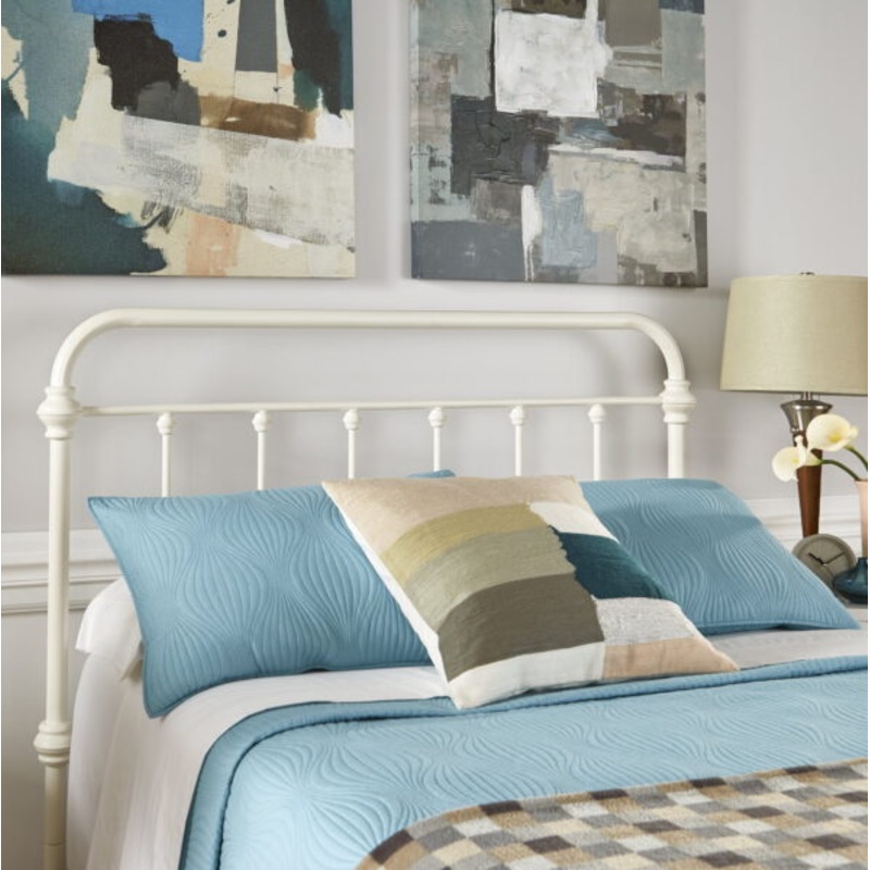 Weston Home Nottingham Spindle Metal Full Headboard, Antique White