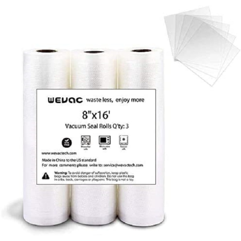 Wevac Vacuum Sealer Bags 816 Rolls 3 pack for Food Saver, Seal a Meal, Weston