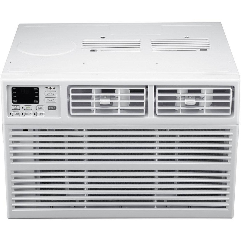 Whirlpool WHAW101BW Energy Star 10,000 BTU 115V Window AC w/ Remote Control for Rooms up to 450 Sq. Ft. LCD Display Auto-Restart Timer White