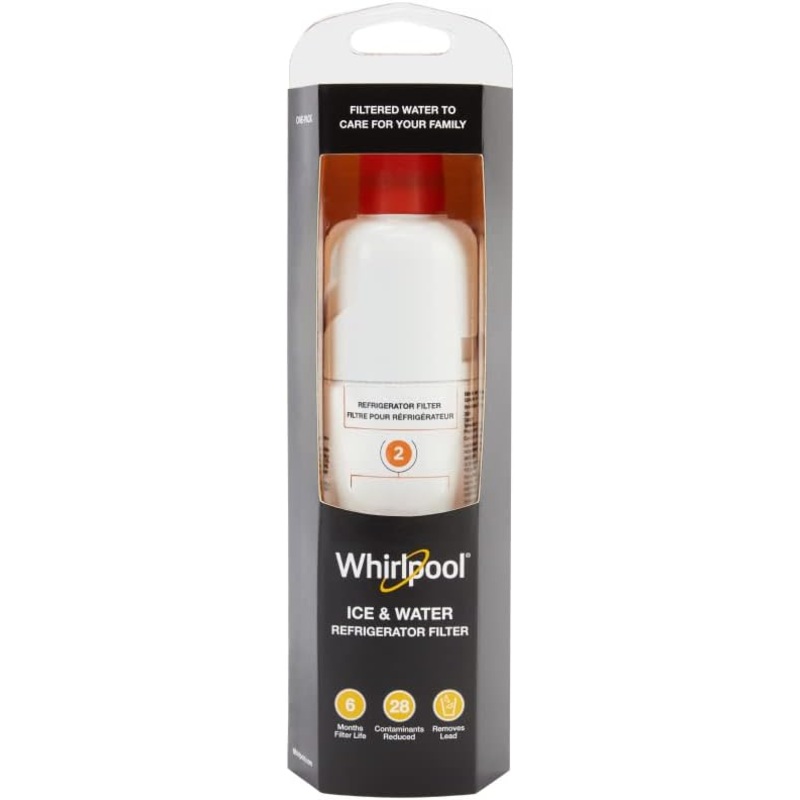 Whirlpool WHR2RXD1 Ice, Orange Refrigerator Water Filter 2-WHR2RXD1, Single-Pack