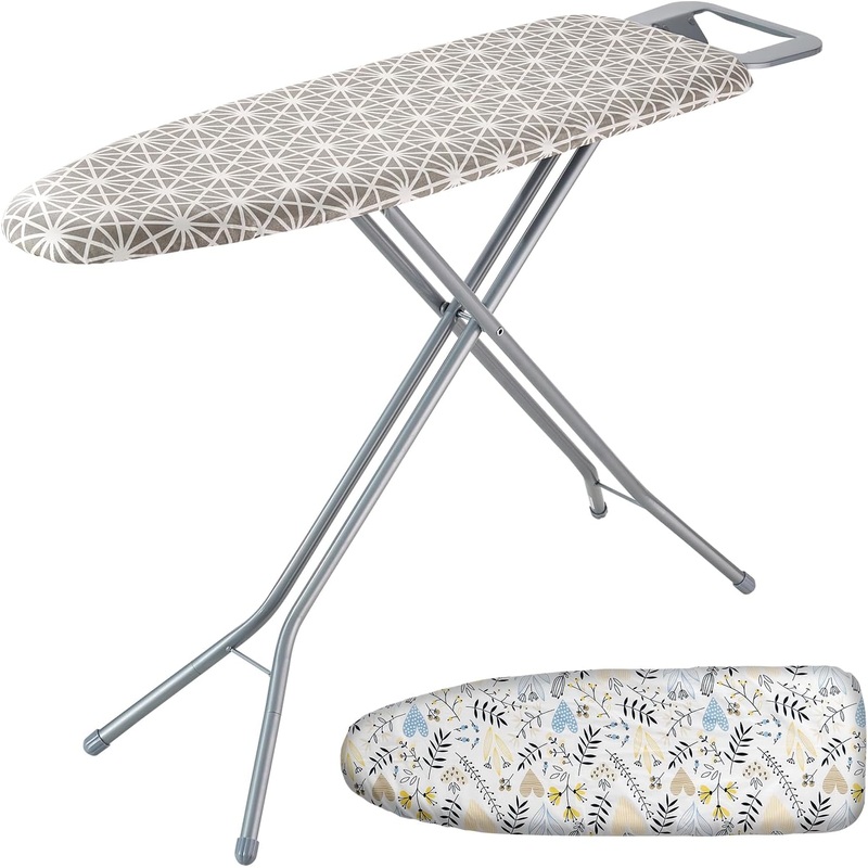 VEVOR Ironing Board with Large 51 x 13 Ironing Surface, Thickened 4 Layers Iron Board with Heat Resistant Cover and 100% Cotton Cover, 7 Adjustable Heights Ironing Board