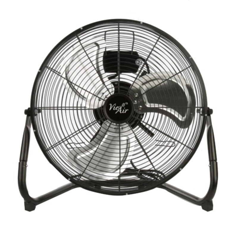 Vie Air 18 High Velocity Floor 3-Speed Fan, Black