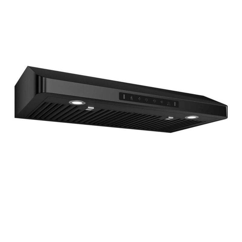 VIKIO C01-36-BSS 36 in. 900 CFM Ducted Under Cabinet Range Hood in Black Stainless Steel with 2 -Way Venting and LED