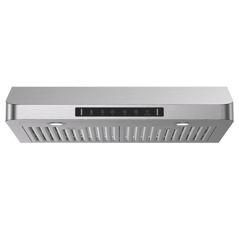 VIKIO IKC01-30-J 30 in. 900 CFM Ducted Under Cabinet Range Hood in Stainless Steel with 3 -Way Venting and Removable LED