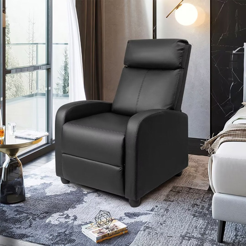 Vineego Massage Sofa Chair,Adjustable Recliner Home Theater Seating with PU Leather Padded Backrest and Thick Seat Cushion ,Black