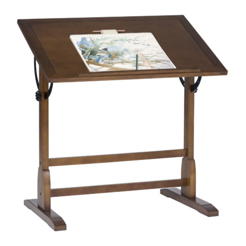 Vintage Solid Wood Drawing/Drafting Table with 36 x 24 Angle Adjustable Top