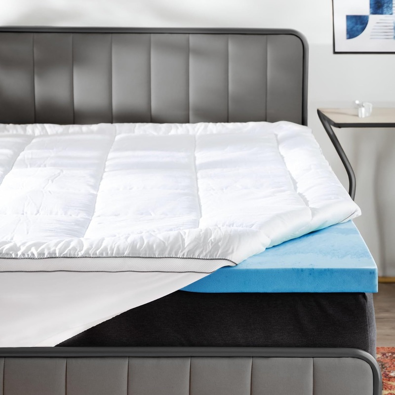 ViscoSoft 3 Inch Pillow Top Memory Foam Mattress Topper Cal King  Serene Lux Dual Layer Mattress Pad