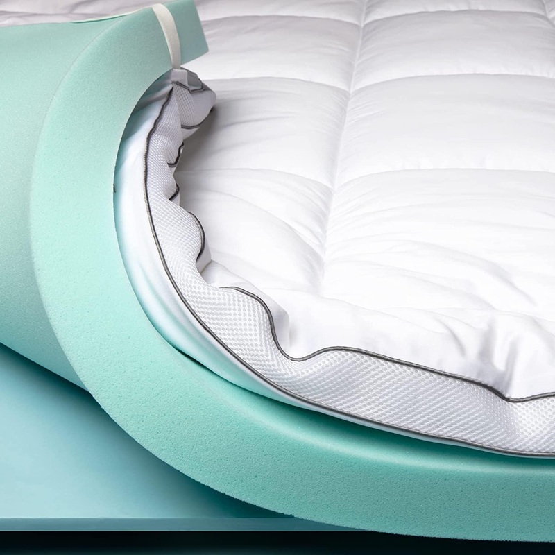 ViscoSoft 4 Inch Pillow Top Memory Foam Mattress Topper King  Serene Lux Dual Layer Bed Mattress Pad