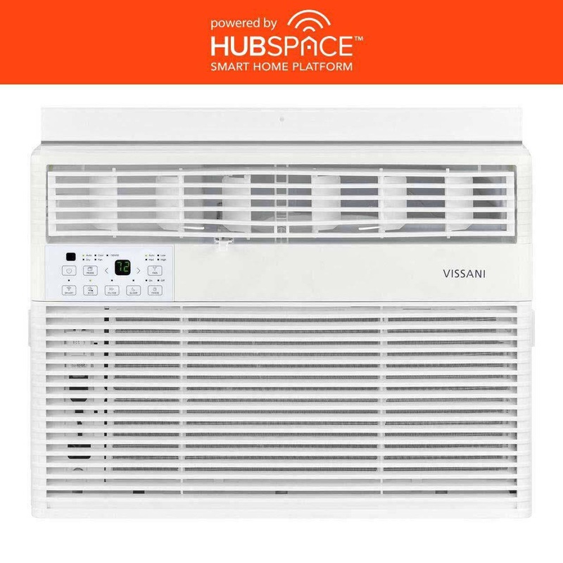 Vissani VAW10R1AWTS 10,000-BTU 115-Volt Window Air Conditioner for 450 sq. ft. Rooms in White, Powered by Hubspace