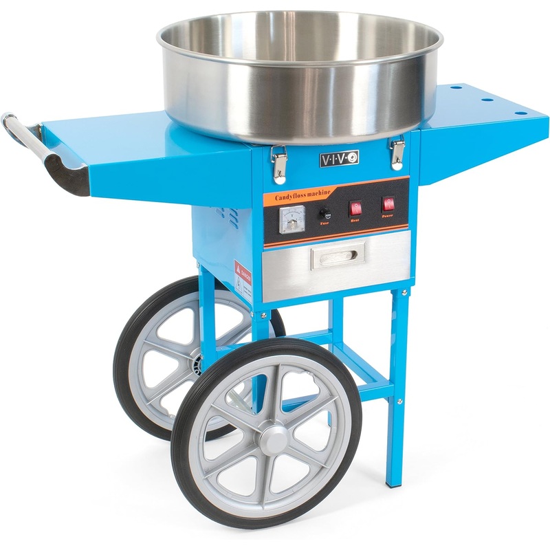 VIVO Blue Electric Commercial Cotton Candy Machine, Candy Floss Maker with Cart CANDY-V002B
