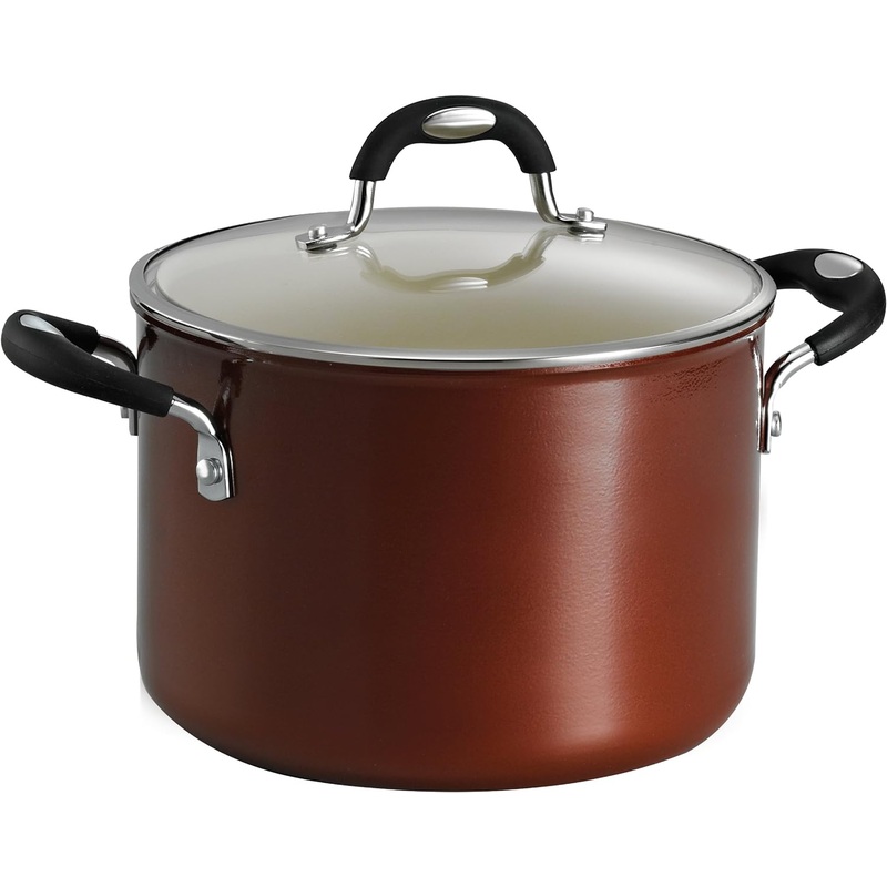 Tramontina Style 01 Covered Stock Pot Ceramica 6-Quart Metallic Copper, 80110/051DS