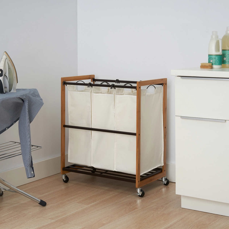 TRINITY 3-bag Laundry Cart, Tan