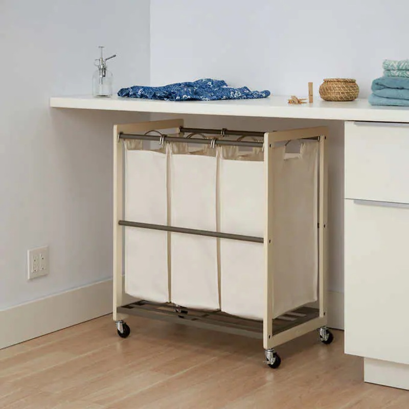 TRINITY 3-bag Laundry Cart, White